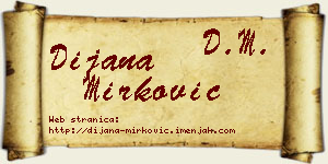 Dijana Mirković vizit kartica